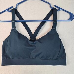 Old Navy Sports Bra Womens Medium Hunter Green Go-Dry Strappy Back Gym Workout